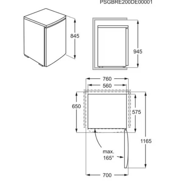 AEG RTS811DXAW – Tafelmodel Koelkast met Vriesvak (120 liter)