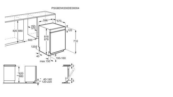 AEG FUS5360CZM – Integreerbare onderbouw inbouw vaatwasser (13 couverts)