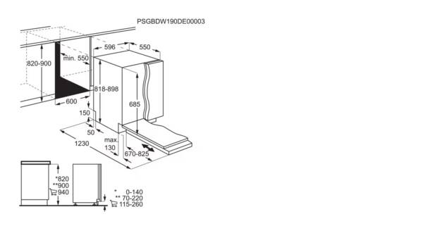 AEG FSE76737P – Volledig geïntegreerde XXL inbouw vaatwasser (14 couverts)