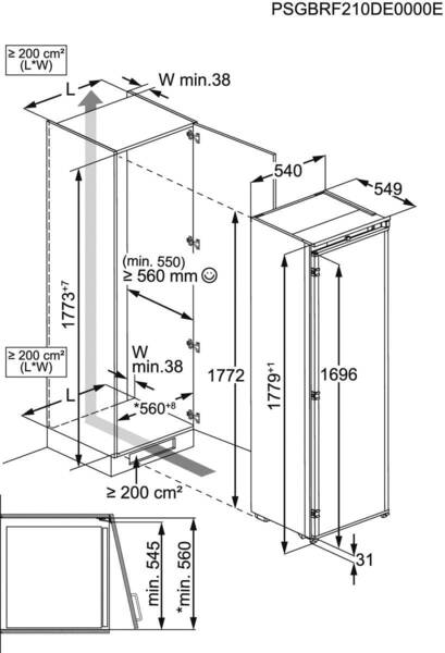 AEG TB7NA181ES Inbouwvrieskast - 212 liter NoFrost met Flexi-Space