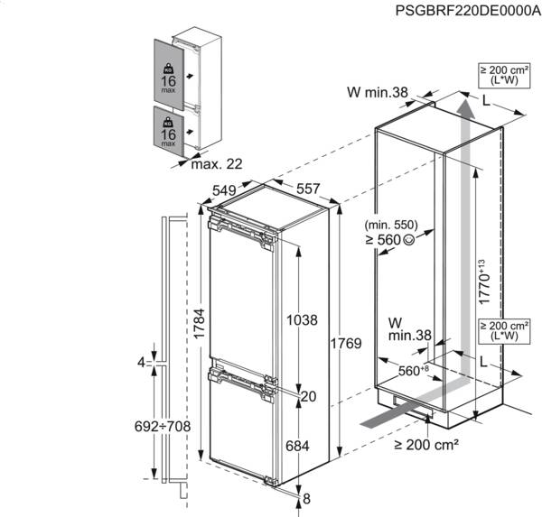 AEG TC6MS18FDF Inbouw Koel-Vriescombinatie - 244 liter TwinTech NoFrost