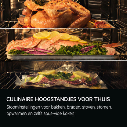 AEG TP9SK821B – Compacte SteamPro inbouwoven met stoom & Sous-Vide (45 liter, A++)